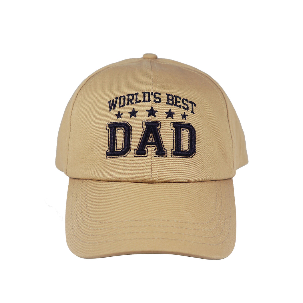 Game Hats Father's Day Greatest Dad Hat 100% Cotton Cap Embroidery Unstructured Beige